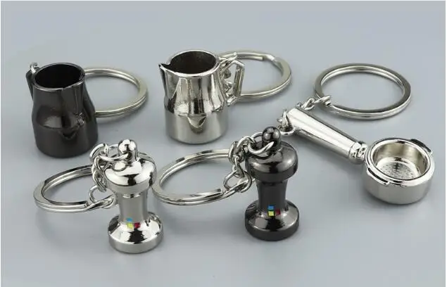 1PC Barista Coffee Tamper Keychain Machine Handle Moka Pitcher Keyring Portable Coffeeware Espresso Accessories QA 057 | Дом и сад