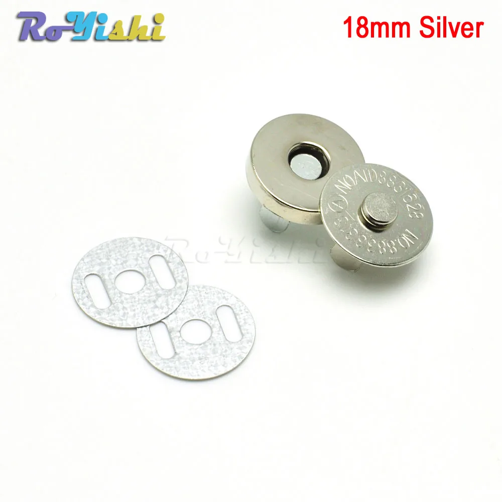 18mm Silver Магнитные застежки-кнопки застежки, пуговицы Сумки из натуральной кожи кошелек крафт-мешки Запчасти аксесуары 14 мм 18 мм - Цвет: 18mm Silver
