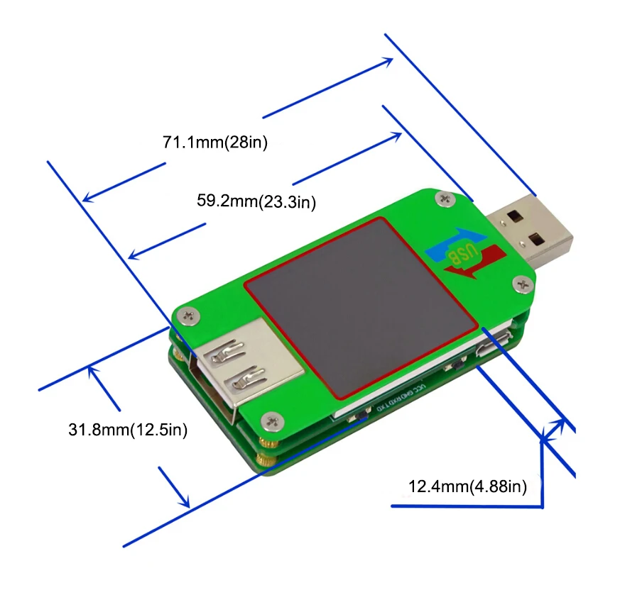 UM24C USB 2 0 тестер цветной ЖК дисплей измеритель напряжения тока UM24 Вольтметр