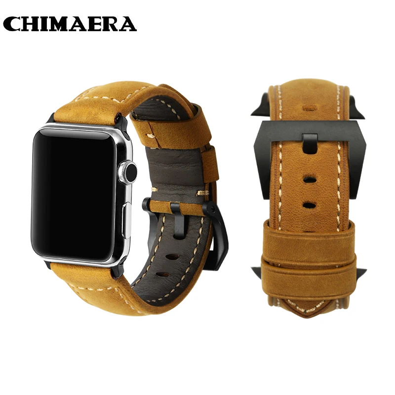CHIMAERA, ремешок для часов, винтажный, кожаный, спортивный, для Iwatch, серия 4, 3, 2, 1, браслет для мужчин, 42 мм, 38 мм, 44 мм, 40 мм