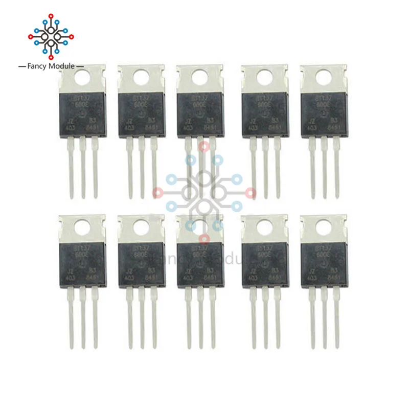 

10PCS BT137-600E BT137 600V 8A Scr Thyristor Sensitive Gate Triacs w/3 Pins TO-220 Package