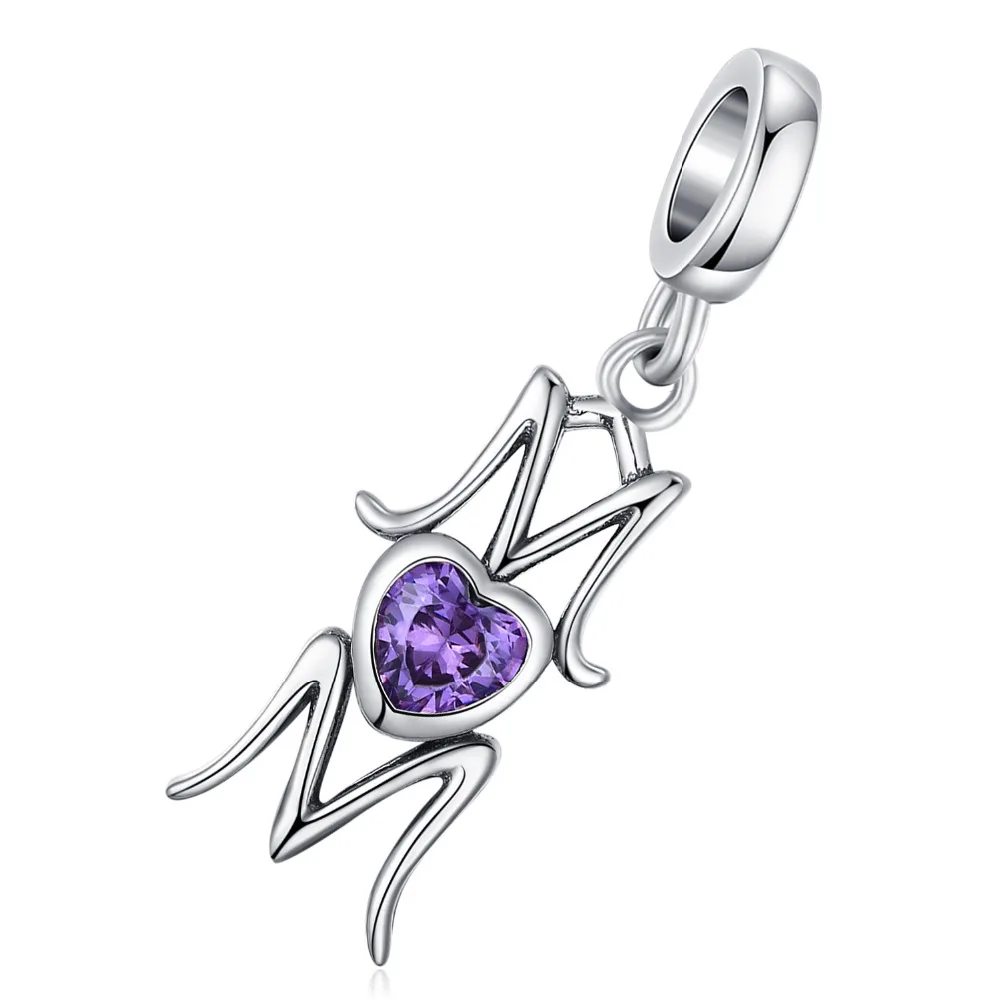 JewelryPalace 925 пробы Серебряный Синий Сердце кубический циркон мама Шарм Бусины Fit