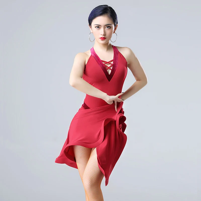 Красивое платье для латиноамериканских танцев одежда тренировок женское