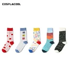 Хлопчатобумажная пряжа COSPLACOOL, для студентов, с учебником, счастливые мужские носки, осеньзима