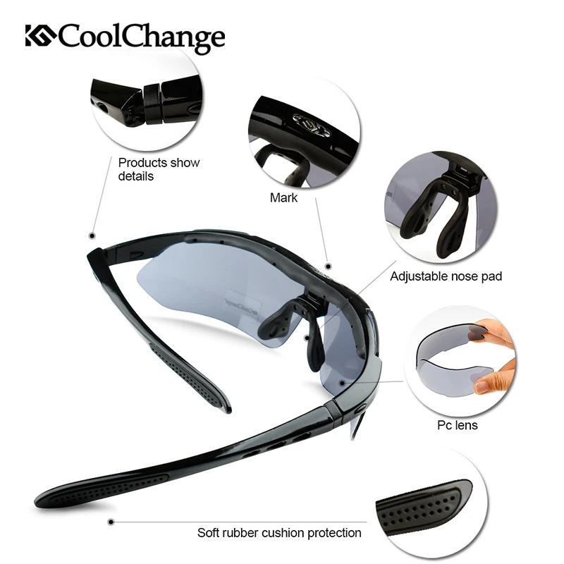 Поляризованные велосипедные очки CoolChange спортивные солнцезащитные защитные