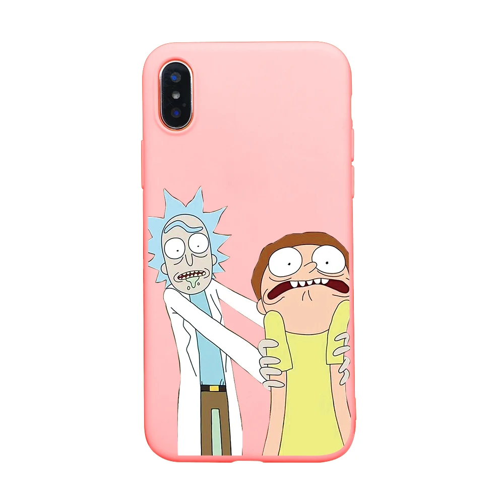 Милый чехол для телефона Rick marty Pickle для iphone 8, 7, 6, 6s Plus, 5S, SE, разноцветный мягкий чехол для телефона из ТПУ для iphone X, XS, XSMAX, XR, чехол - Цвет: pink-4579