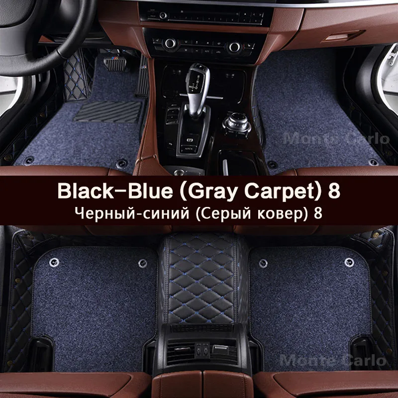 Индивидуальный заказ автомобильные коврики для Mercedes Benz E class W211 W212 W213 S W220 W221 W222 высокое качество любую погоду ковер подкладка - Название цвета: Black-Blue (Gray) 8