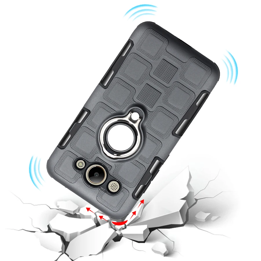 Cover For Huawei Y5 Lite 2017 Silicone Shockproof Phone Case Y3 Luxury Armor Back Ring Stand Hard |