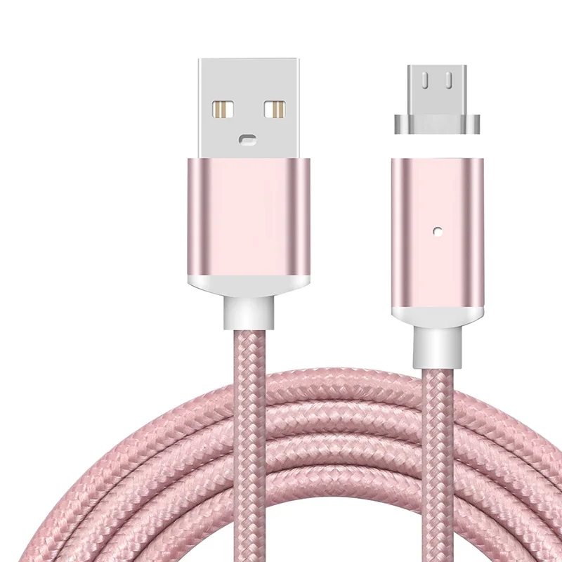 1 м нейлоновый Магнитный кабель 2.4A Micro usb для зарядки и передачи данных адаптер