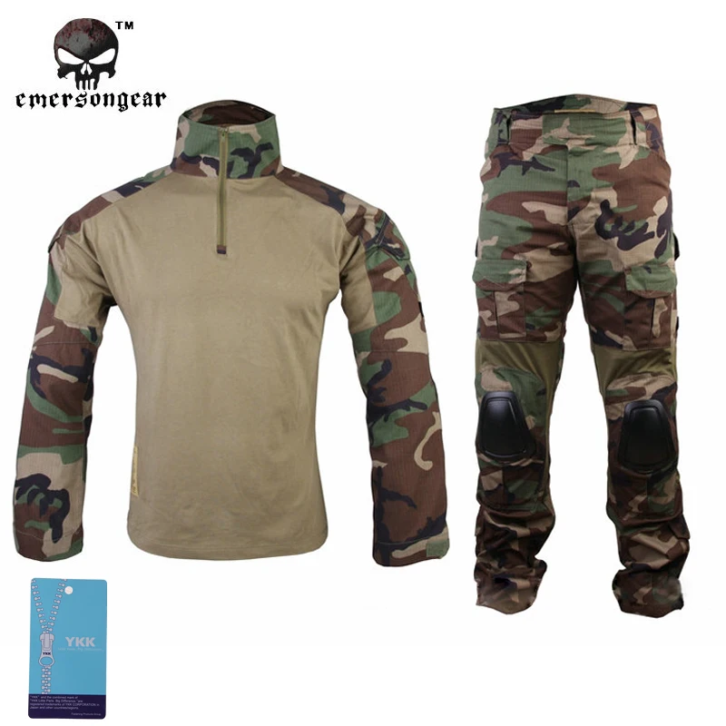Emerson gear Gen2 Woodland Combat Shirt & Pants с налокотниками наколенники страйкбол тактическое