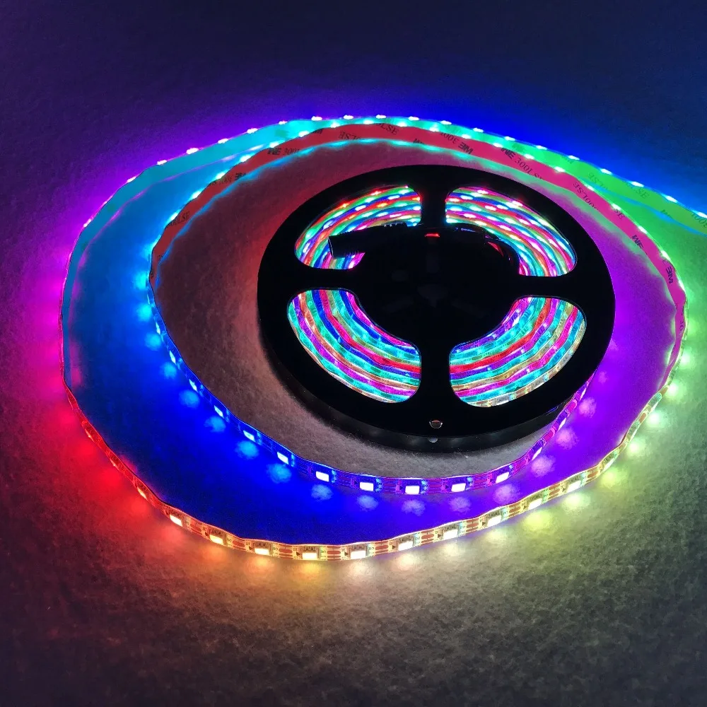 WS2815 DC12V прибор приемно-полноцветный RGB 5050 светодиодный полосы; 60 Светодиодный s/m 5 м; водонепроницаемый в силиконовое покрытие; IP65; белый печатных плат