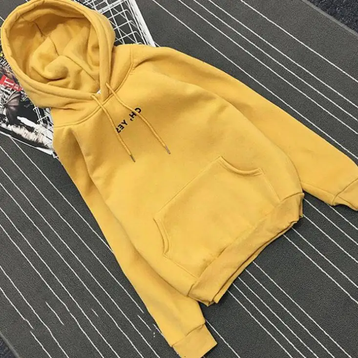 yellow 6 цветов, S-XXL, с буквенным принтом, с длинным рукавом, с капюшоном, зимняя, Заказная, укороченная Одежда для беременных, толстовка, толстая, для девочек, беременных женщин - Цвет: yellow