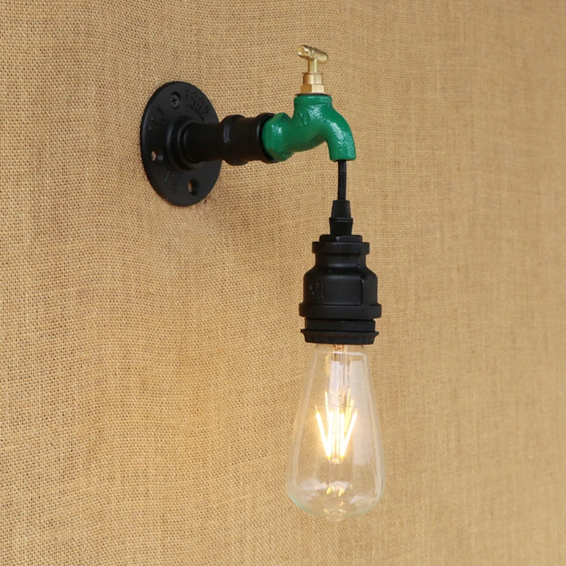 

American modern wall lamp indoor lighting vintage iron Water pipe light for living room bedroom restaurant bar 220v E27