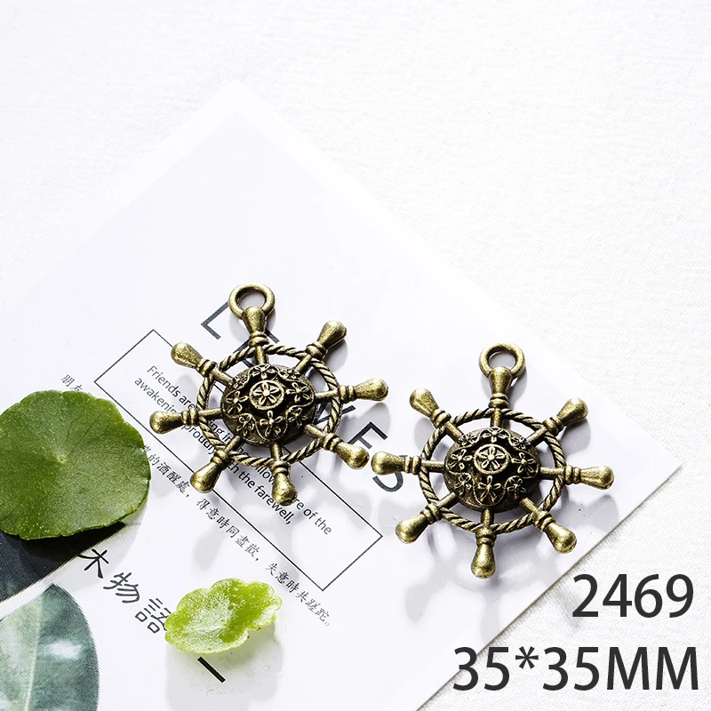 

35*35mm 3pcs Anchor Alloy Pendant For Diy Jewelry Making 2 Colors Antique Silver Antique Bronze No.2469
