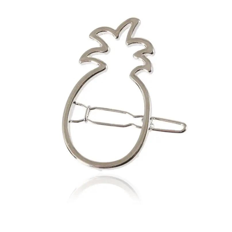 silver pineapple SMJEL простая заколка для волос дикая Геометрическая круглая луна сердечная шпилька милый кот заколка для волос Элегантные Металлические Свадебные аксессуары для волос - Окраска металла: silver pineapple