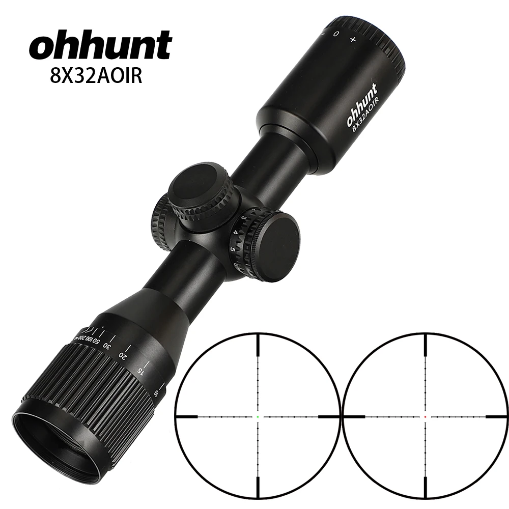 Ohhunt 8X32 AOIR охотничий компактный прицел для винтовки Mil Dot с подсветкой стекло
