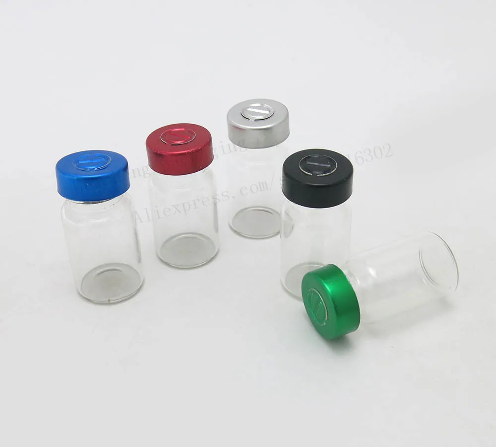 

7 мл прозрачный косметический стеклянный пузырек флакон с алюминиевой откидной крышкой маленький 7cc стеклянный флакон для инъекций стеклян...