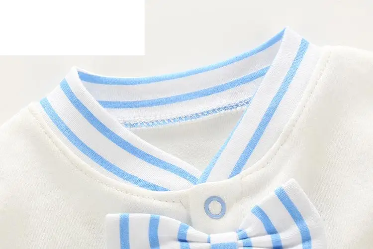 Одежда из 100% хлопка для новорожденных летние комбинезоны с длинными рукавами и