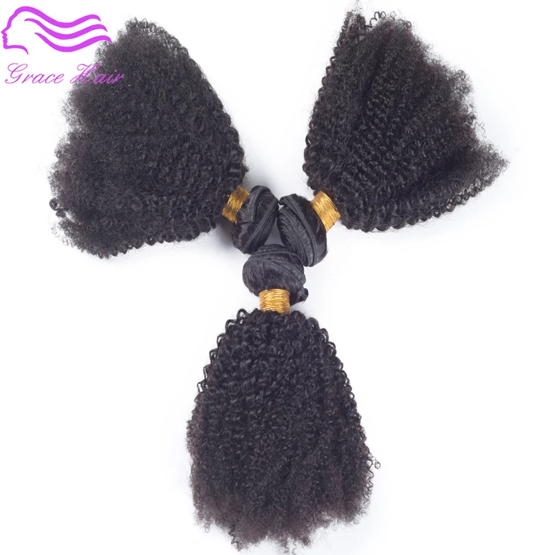 8А Перуанской Странный Вьющиеся Волосы Девственницы Благодать 3 Связки Afro Kinky