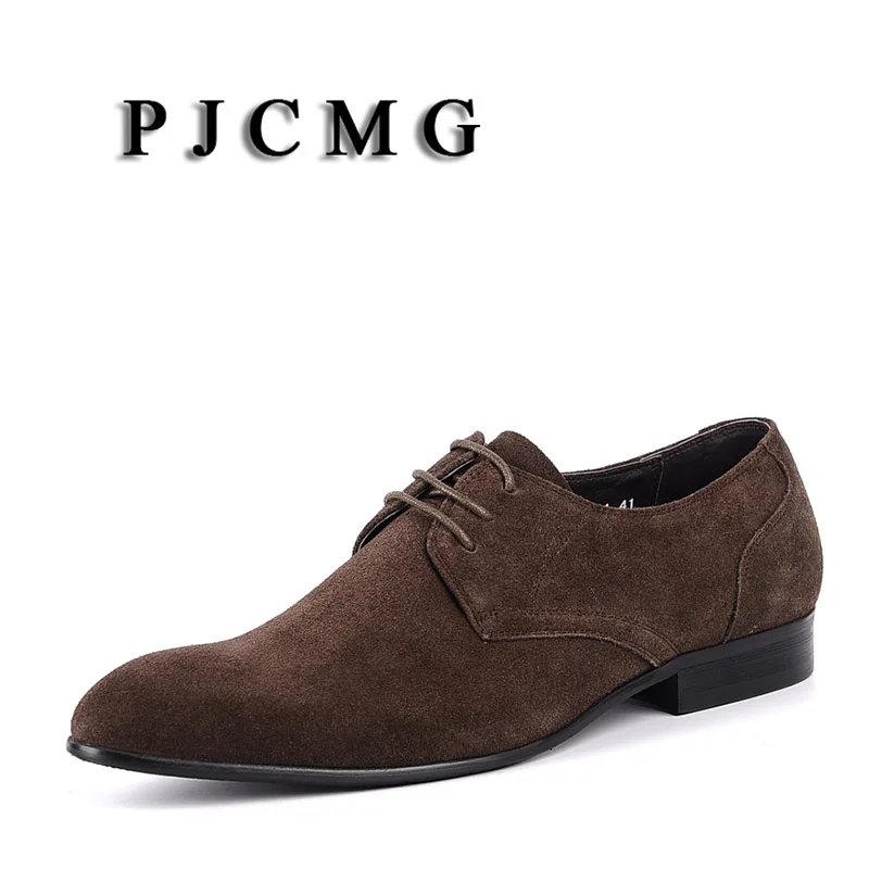 PJCMG Summer Fashion Mens Suede Black/Brown/Blue Casual Man Nubuck Leather Slip-On Leisure Men Flats Chaussure Homme Shoes | Обувь
