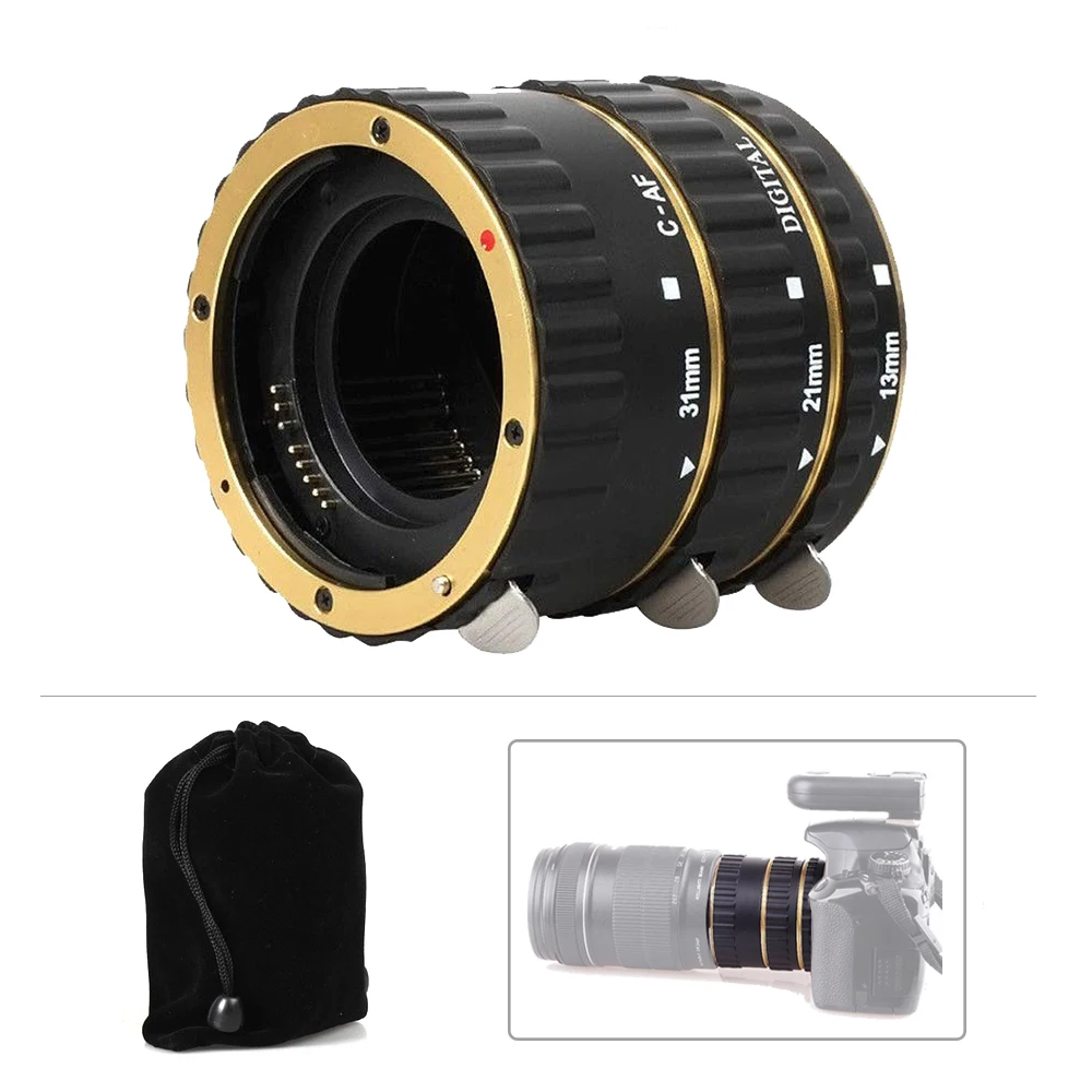 Pixel Gold или Blue с автофокусом AF макро Удлинительное Кольцо для объектива адаптер Canon