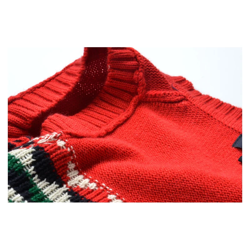 Baby knitwear clothes for boys and baby girls Spring Fall V-Neck Preppy style Geometric pattern knitted sweater children's vest |