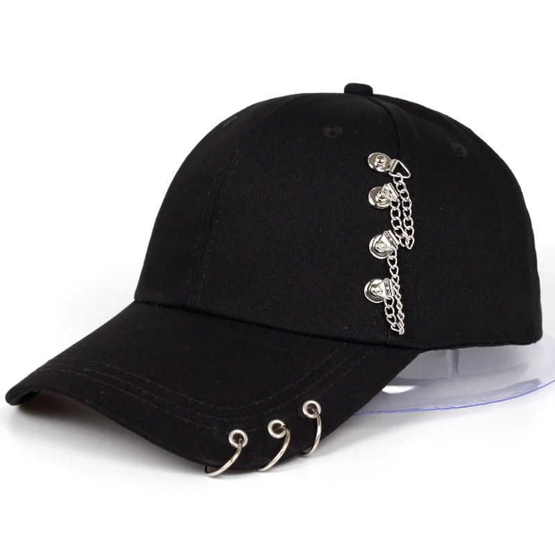 Hot Selling Fashion Iron Ring Ball KPOP Hats Adjustable Baseball Cap hats fashion snapback hats women sun hat men