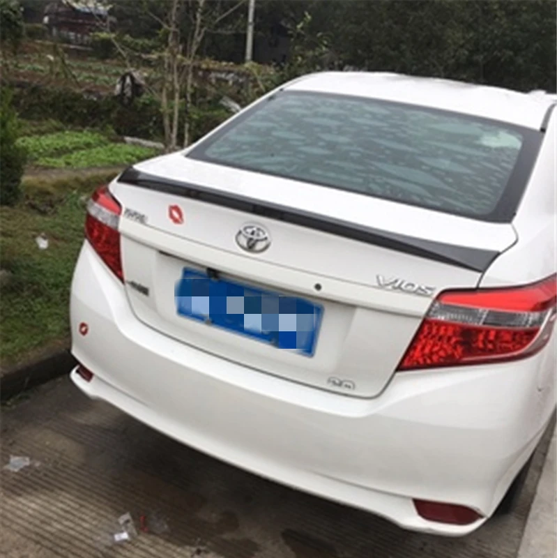 Для Toyota Yaris L Vios спойлер- года Высокое качество ABS пластик углеродный черный DIY краски спортивный автомобиль заднее крыло