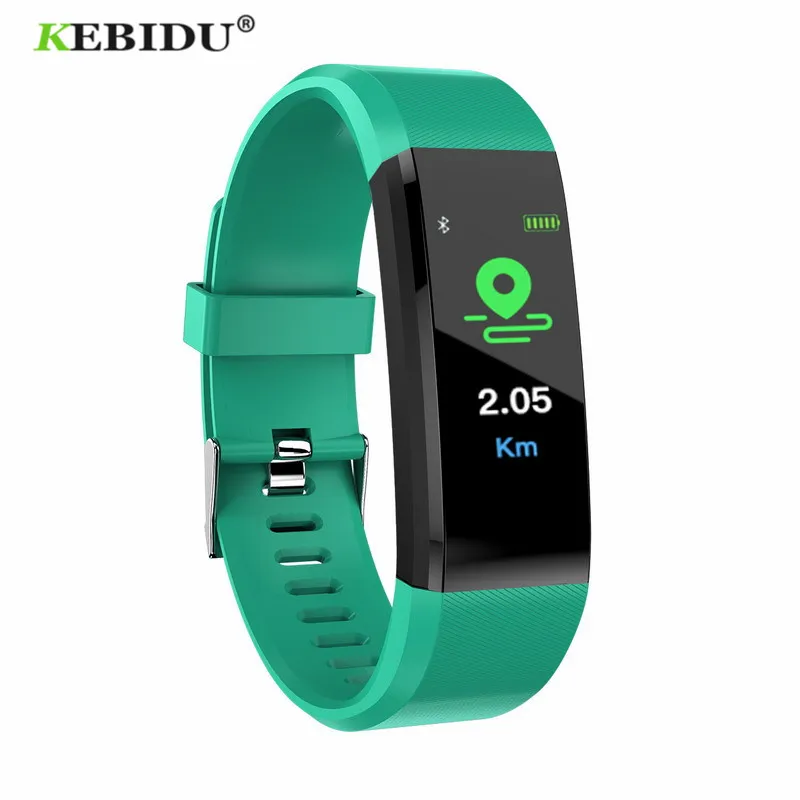 Фитнес трекер kebidu с поддержкой Bluetooth ID115 plus пульсометром и ЖК