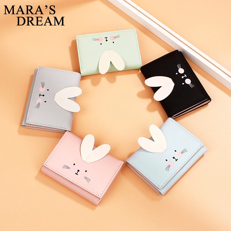Кошелек Mara's Dream женский с милыми кошачьими ушками короткий однотонный
