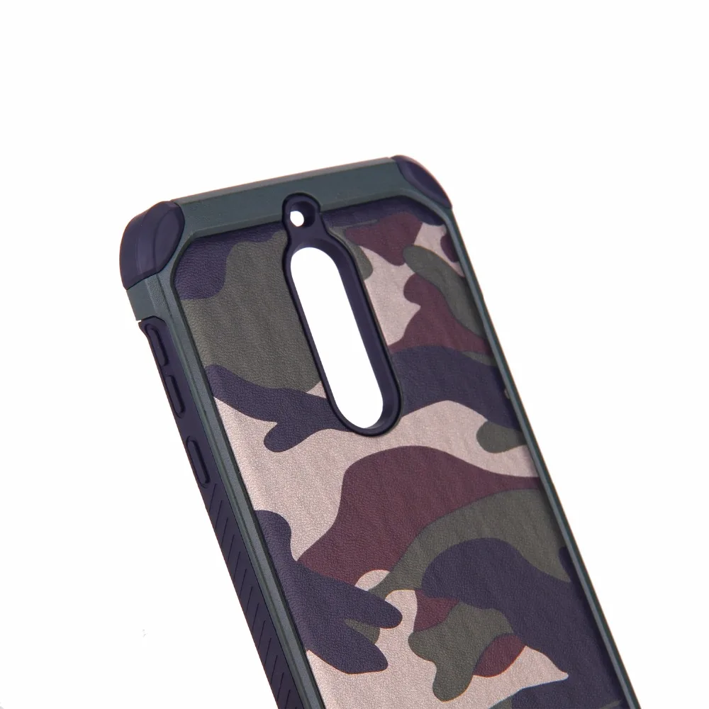 Гибридный двойной Слои противоударный Панцири жесткий камуфляж Чехол для Nokia 5