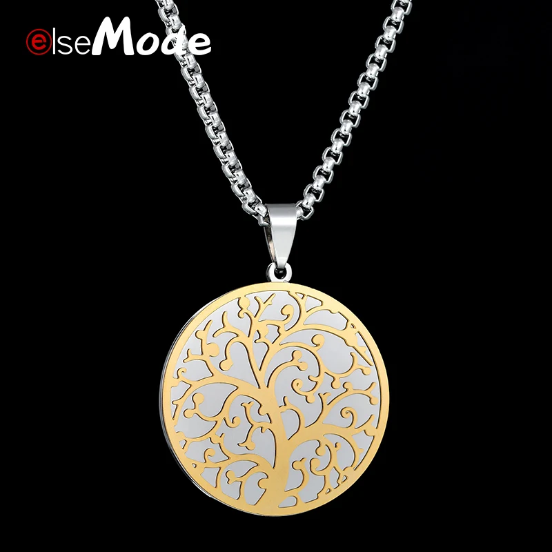 Женский винтажный кулон ELSEMODE ожерелье из нержавеющей стали серебряного цвета с