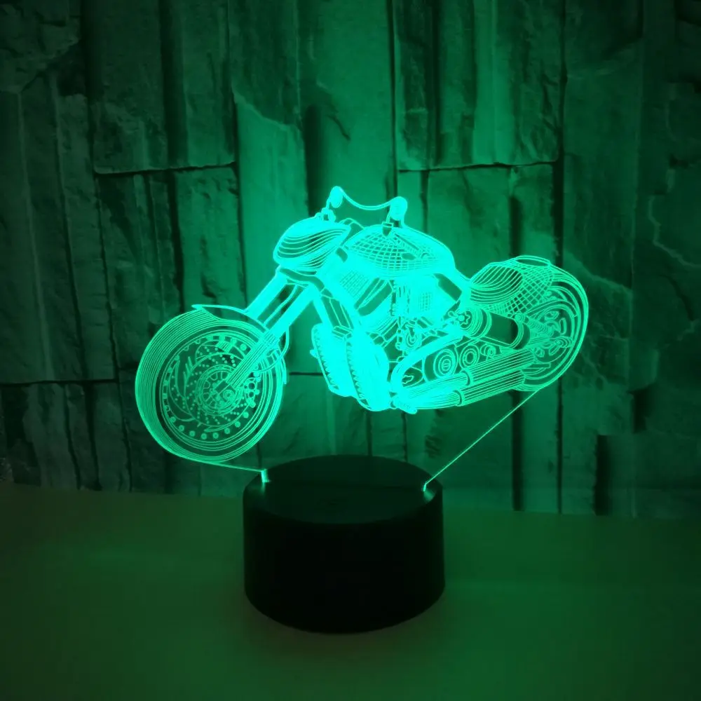 Креативная новая мотоциклетная настольная лампа 3d с сенсорным экраном 7 цветов
