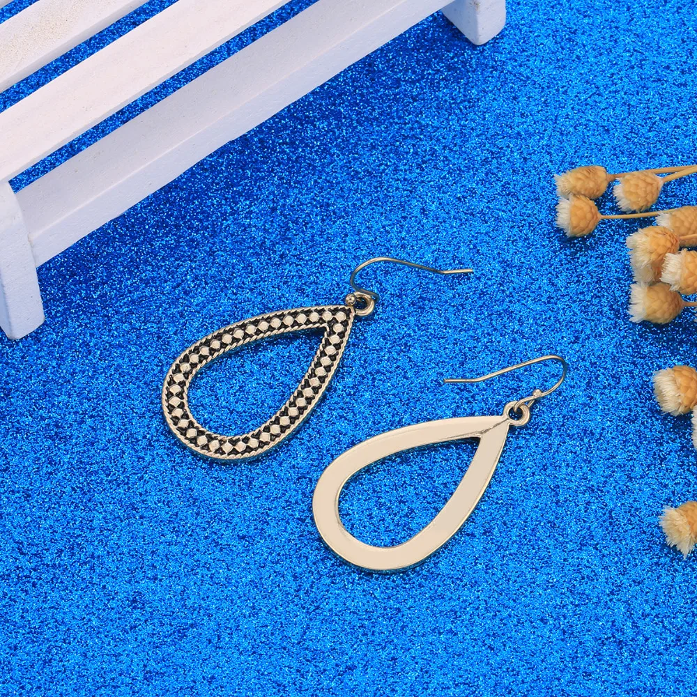 Винтажные большие золотые овальные капли воды серьги для женщин