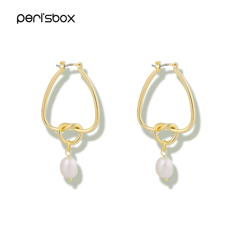 Большие серьги-кольца Peri'sBox для женщин серьги узел из натурального