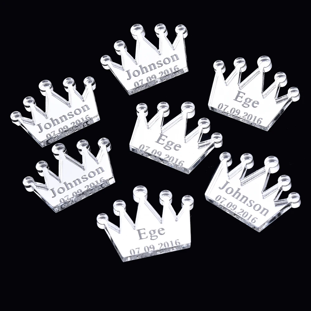 

100 pieces Personalized Crown Customized Size Table Centerpieces Decor Baptism Baby Shower Birthday Party Favors