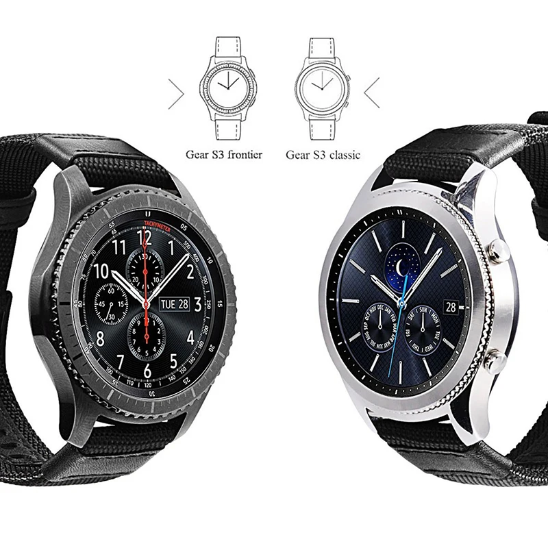 Laforuta 22 мм для samsung gear Sport S3 Classic Frontier Galaxy Watch 46 мм ремешок армейский зеленый нейлоновая ткань быстросъемный ремешок
