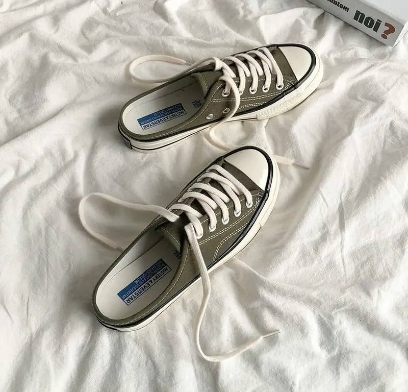 Новинка; модная женская парусиновая обувь; коллекция года; сезон весна-осень; модные Нескользящие повседневные женские тапочки из вулканизированного материала; PA-03 - Цвет: Olive green