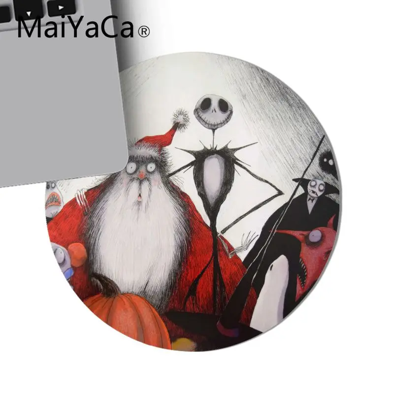MaiYaCa дизайн Кошмар перед Хэллоуин Рождество маленький круглый коврик для Мыши Компьютерный коврик Домашний и офисный стол Gming коврик для мыши