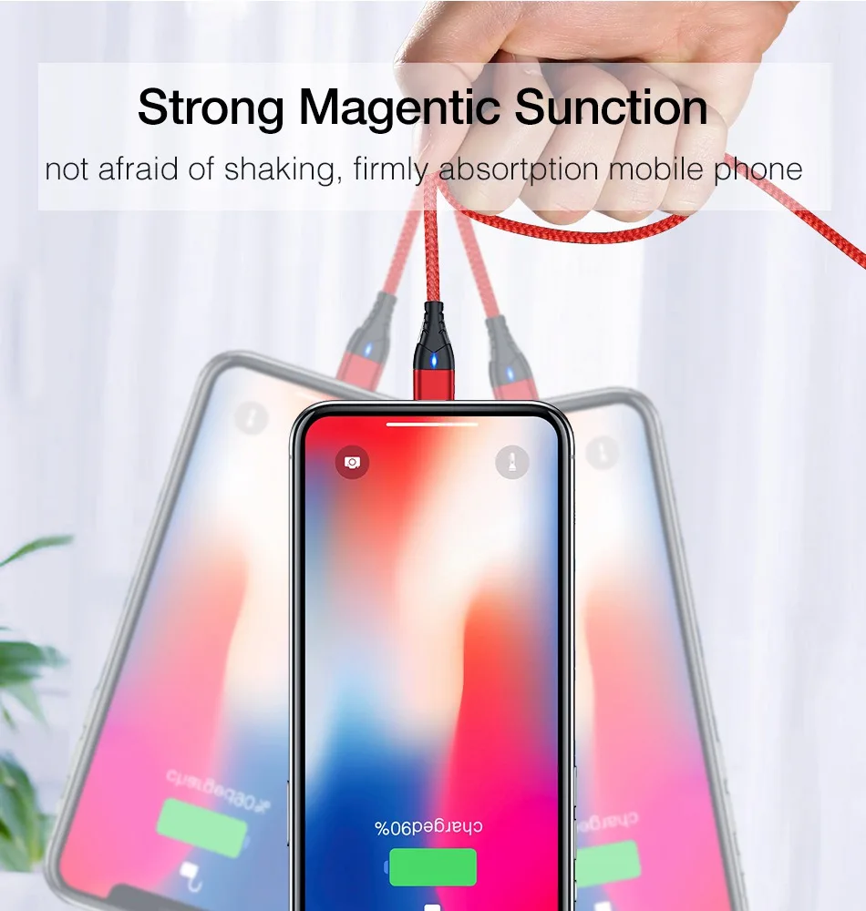 Магнитный кабель CASEIER для iPhone, samsung, huawei, Xiaomi, быстрый Micro usb кабель для зарядки, USB type-c кабели для зарядки iPhone 3A