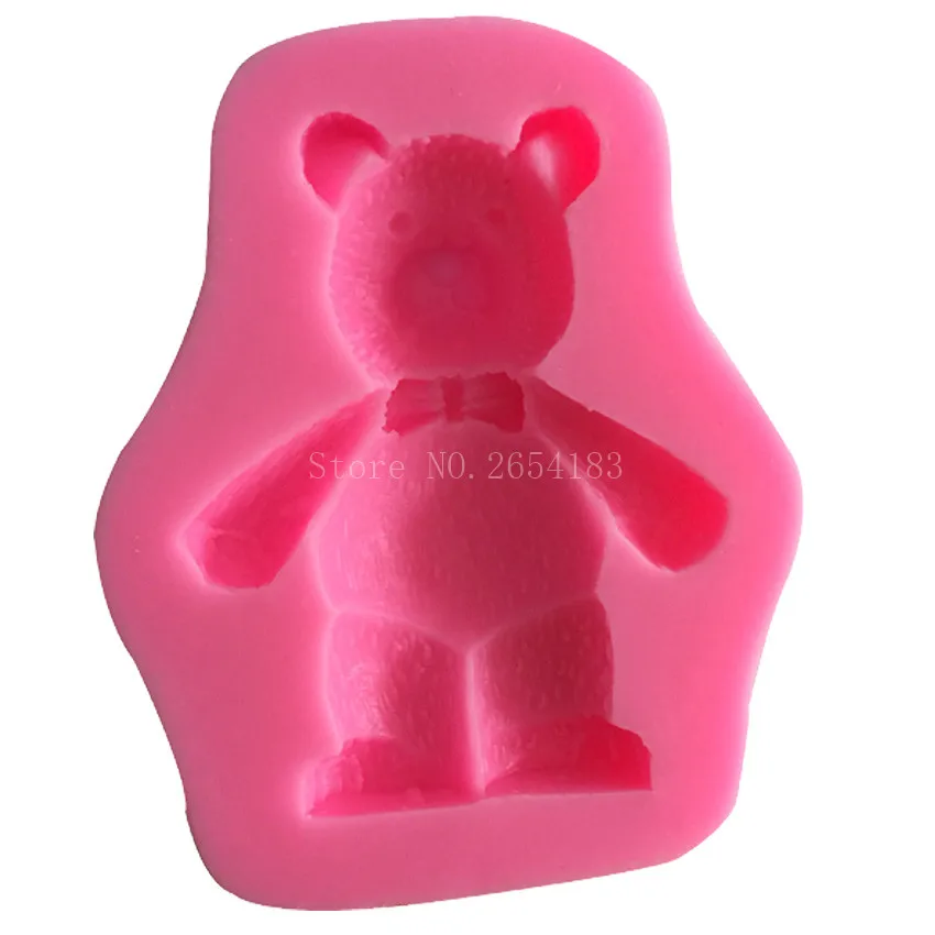 Мягкий Плюшевый Мишка животных силиконовая помадка мыло 3D форма для торта
