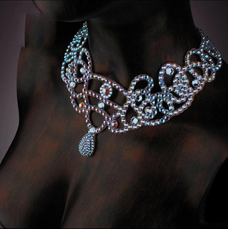 2016 новое поступление аксессуары для латиноамериканских танцев ожерелья senior stones