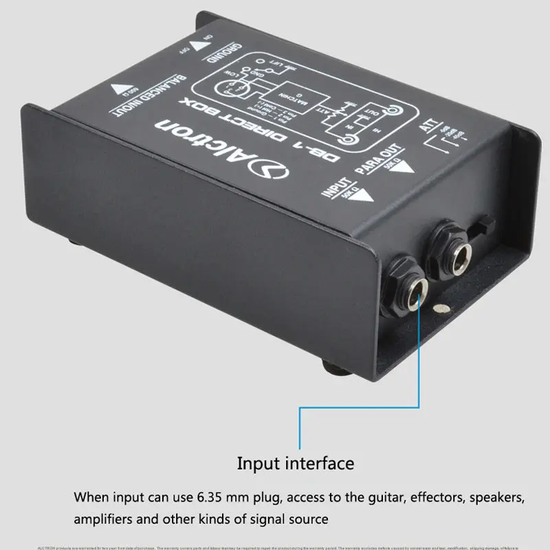 Alctron DB-1 DI директ-бокс Новое поступление, пассивные стерео DI директ-бокс-1 канал Профессиональный ди-боксы