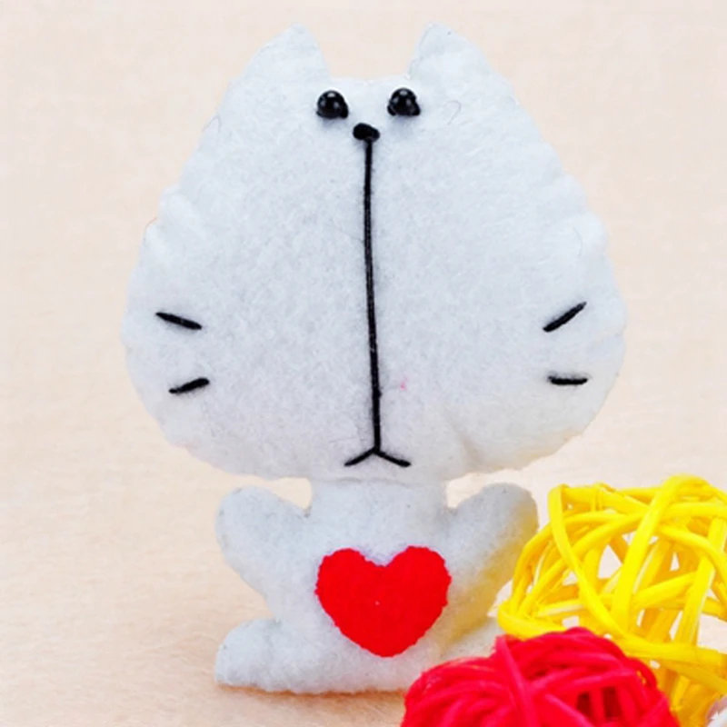 2 шт./компл. Белый Кот и Черный кот пара войлочный орнамент кулон 4x7 см Бесплатная