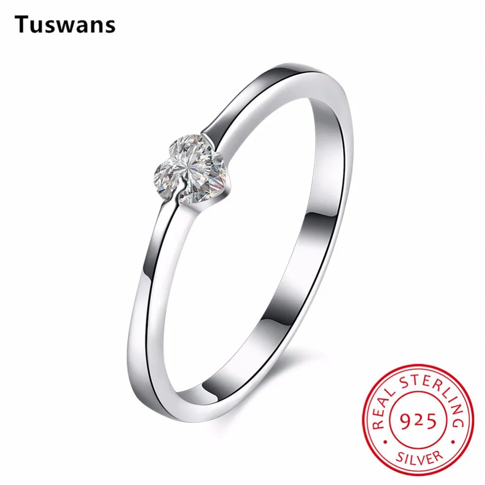 Настоящее 925 стерлингового серебра 100% Навсегда Сердце Любовь кольцо для Для