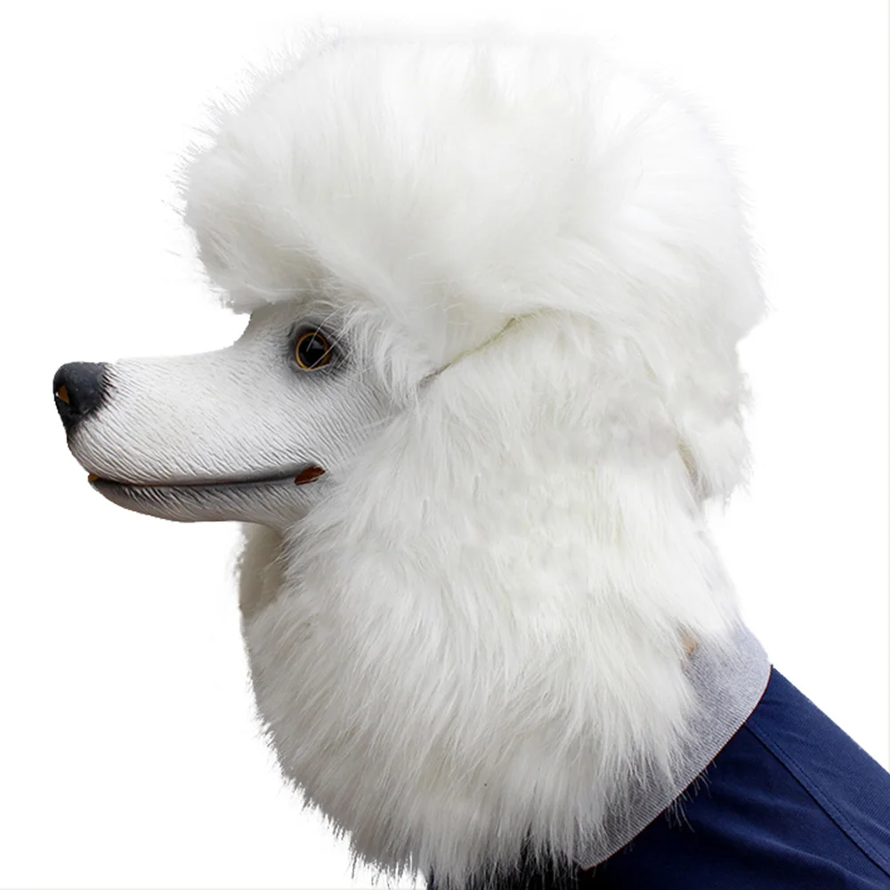 

High Quality Christmas Poodle Mask Party Cosplay Latex Mask Party Ball Show Props Full Head Halloween Carnival Mask