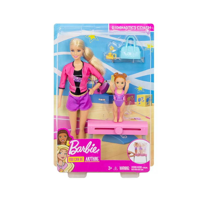 Барби гимнастика тренер Куклы Playset суставов двигаться девушка притворная кукла Пластик аксессуары FXP39 Барби для девочек детское платье на день рождения