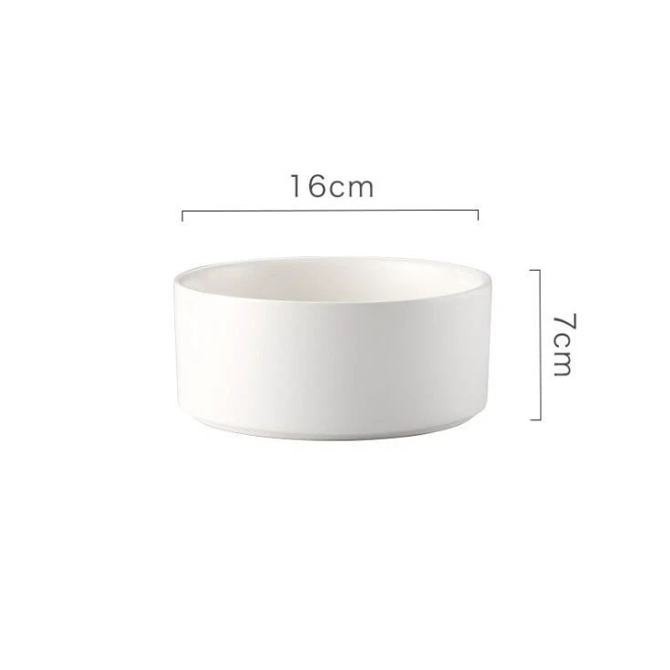 White single bowl TECHOME высококачественная матовая керамическая миска для домашних животных бамбуковая рама керамическая миска для собак и кошек Мягкая матовая керамическая миска для еды - Цвет: White single bowl