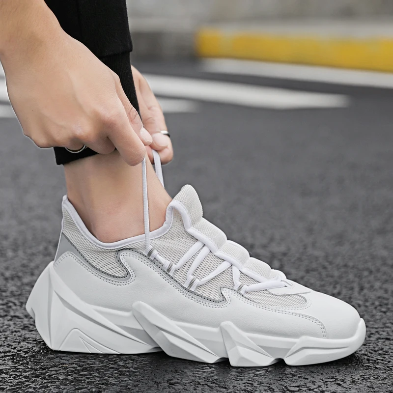 Fashion men sneakers casual and comfortable mesh platform casual shoes men's solid color soft bottom outdoor shoes K4-20