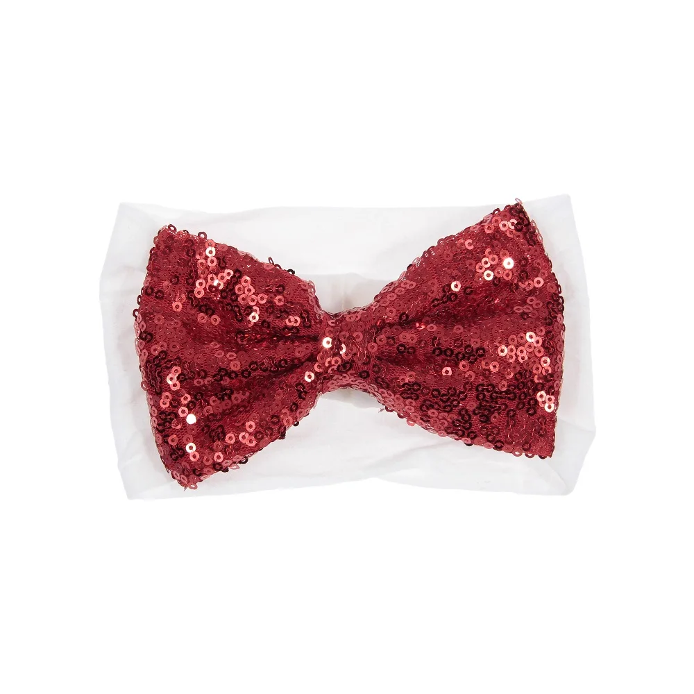Yundfly Newborn Toddler Baby Girls Headwraps Sequin Bow Knotter Nylon Headband Children Hairband Hair Accessories | Мать и ребенок